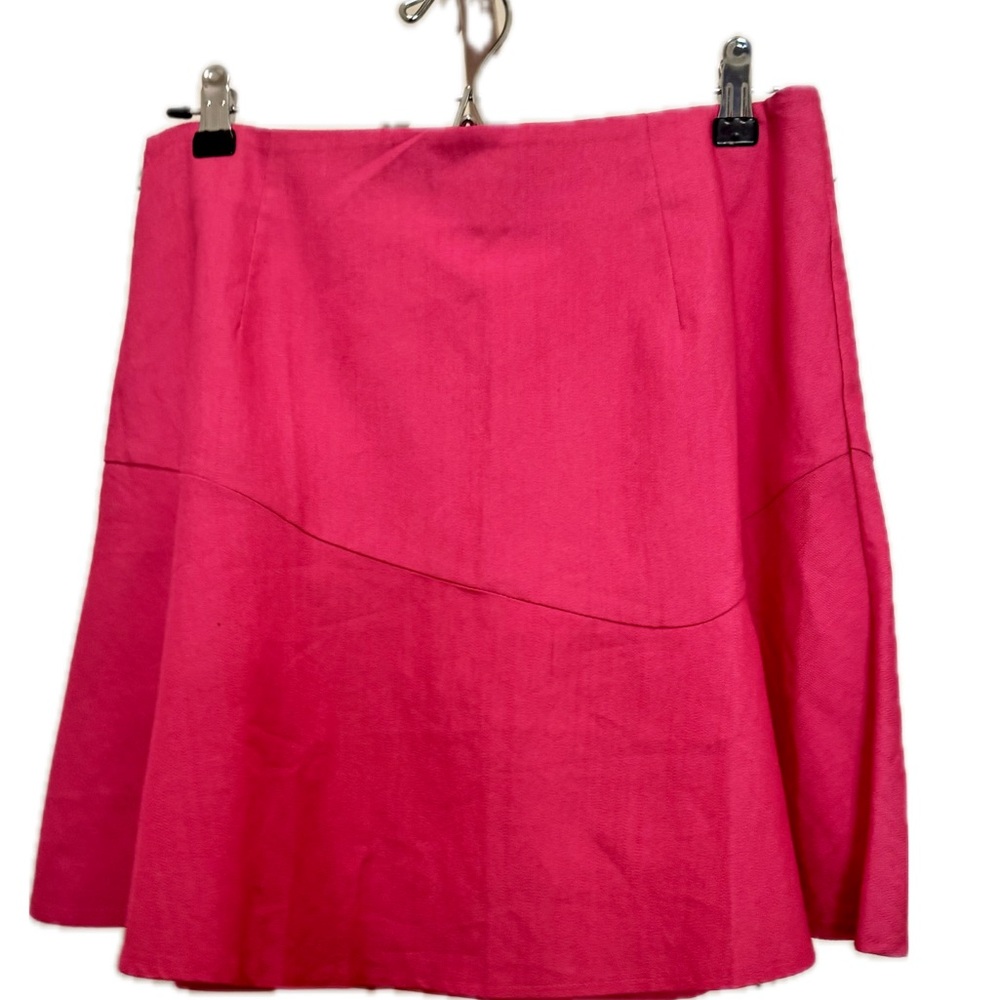 Bebe, Magenta Neon Pink A-Line Skirt Above the Knee, Size 10